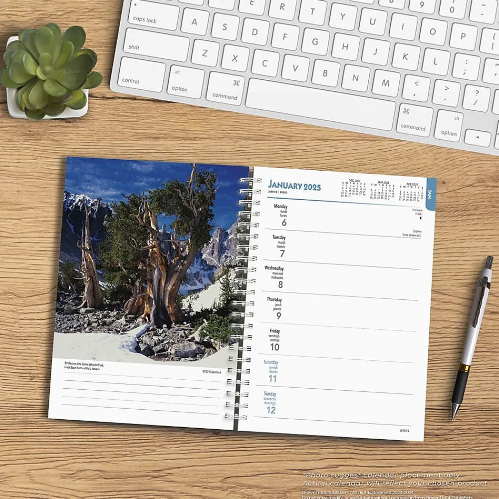 2025 Planners|BrownTrout 2025 National Parks 6" x 7.75" Weekly Engagement Planner, Paper Cover, Multicolored (9781975473242)