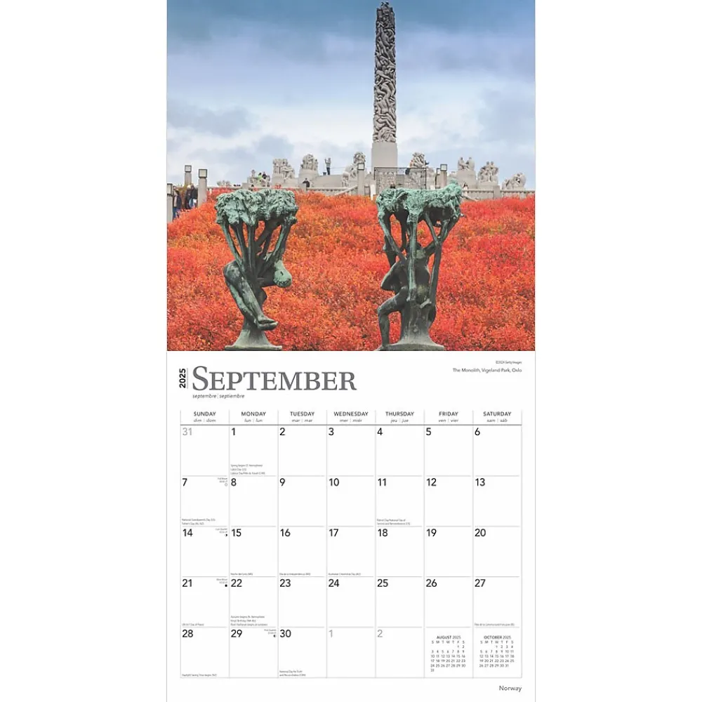 2025 Calendars|BrownTrout 2025 Norway 12" x 12" Monthly Wall Calendar (9781975476182)