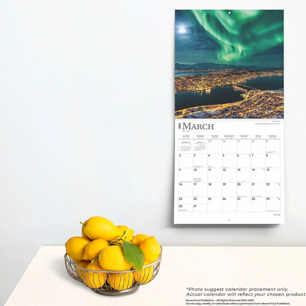 2025 Calendars|BrownTrout 2025 Norway 12" x 12" Monthly Wall Calendar (9781975476182)