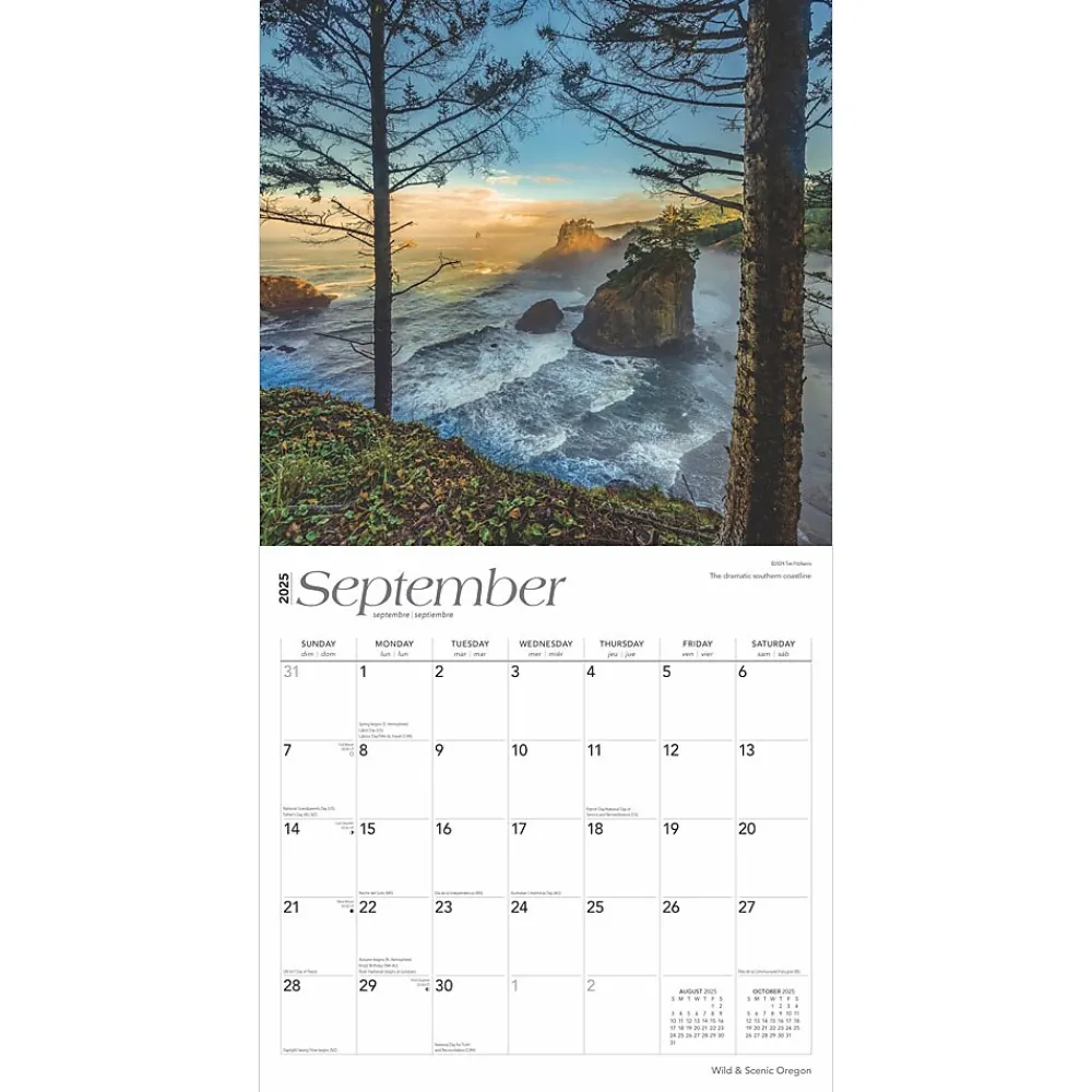 2025 Calendars|BrownTrout 2025 Oregon Wild & Scenic 12" x 12" Monthly Wall Calendar (9781975475505)