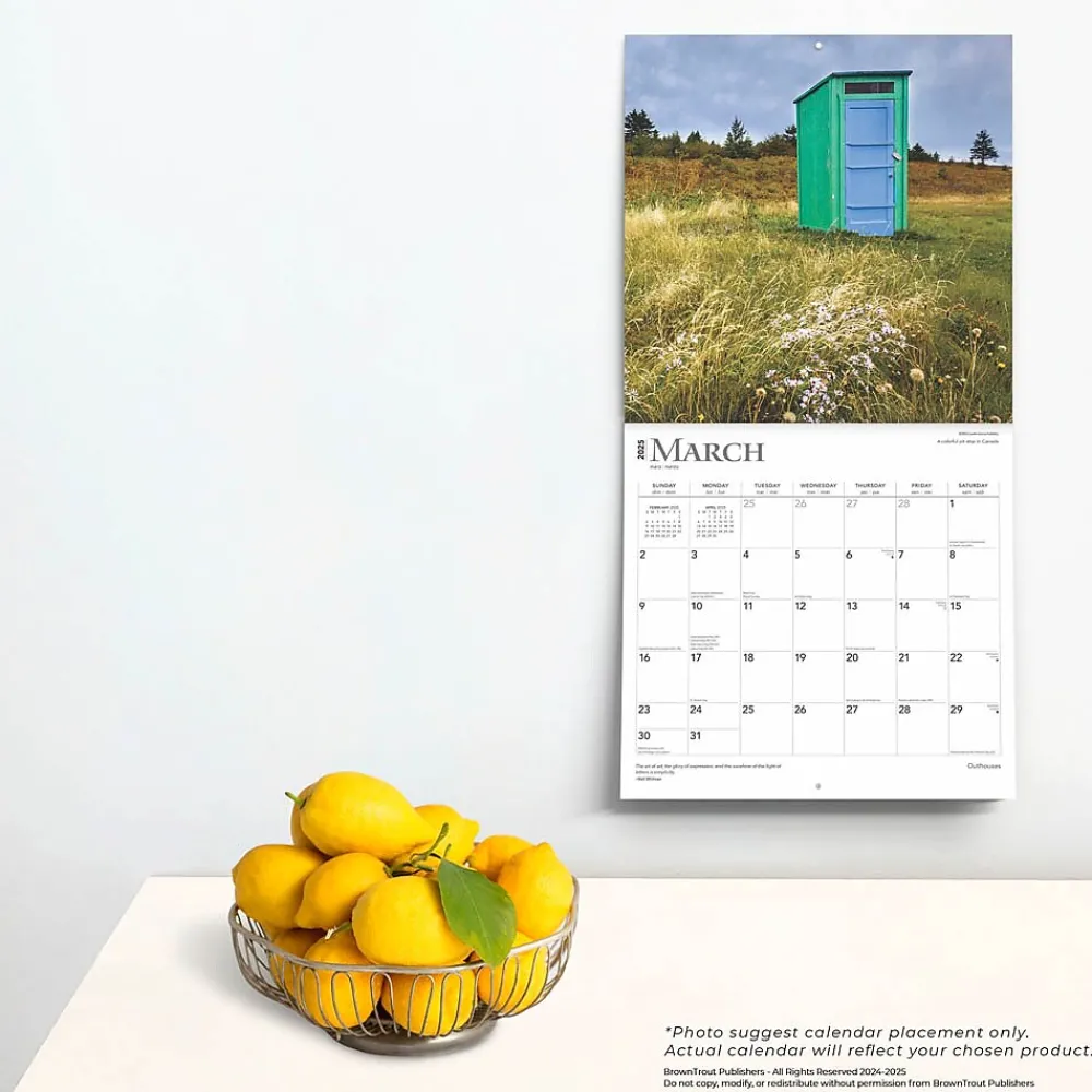2025 Calendars|BrownTrout 2025 Outhouses 12" x 12" Monthly Wall Calendar (9781975477493)