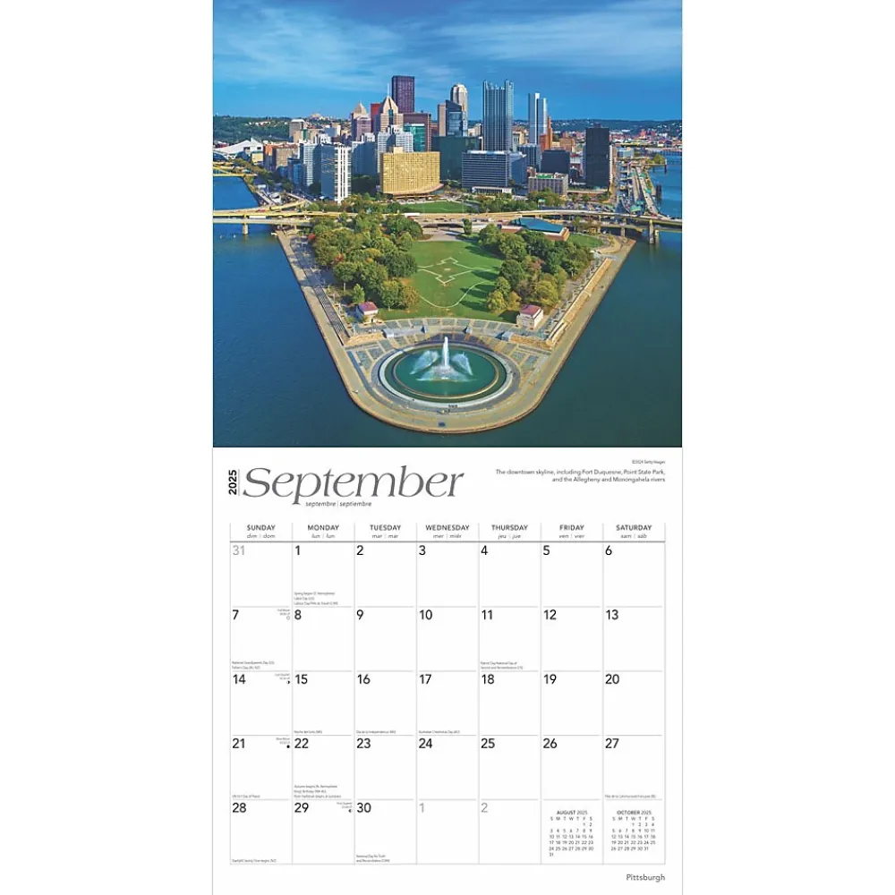 2025 Calendars|BrownTrout 2025 Pittsburgh 12" x 12" Monthly Wall Calendar (9781975475543)