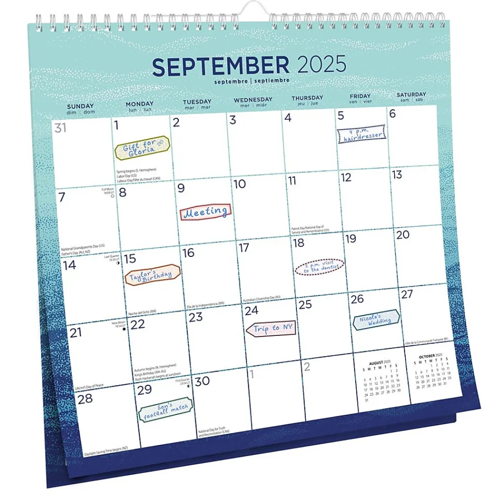 2025 Calendars|BrownTrout 2025 Seaside Currents 12" x 12" Monthly Square Wire-O Wall Calendar (9781975478506)