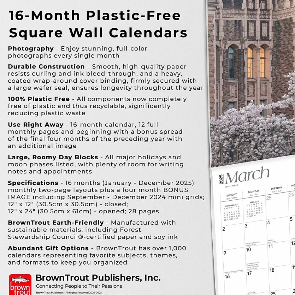 2025 Calendars|BrownTrout 2025 Seattle 12" x 12" Monthly Wall Calendar (9781975475680)