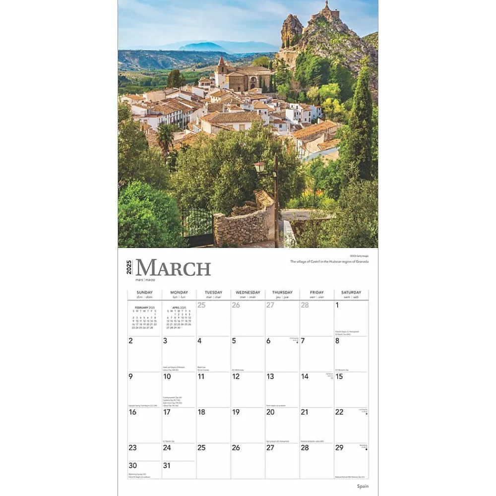2025 Calendars|BrownTrout 2025 Spain 12" x 12" Monthly Square Wall Calendar (9781975476250)