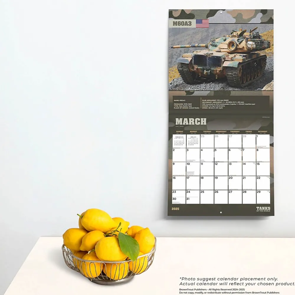 2025 Calendars|BrownTrout 2025 Tanks of the World 12" x 12" Monthly Square Wall Calendar (9781975477851)