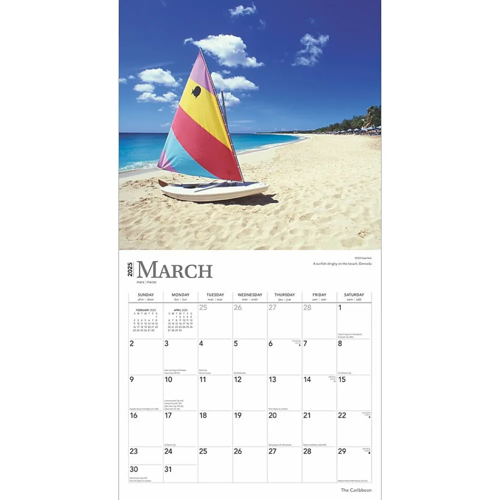 2025 Calendars|BrownTrout 2025 The Caribbean 12" x 12" Monthly Wall Calendar (9781975474584)