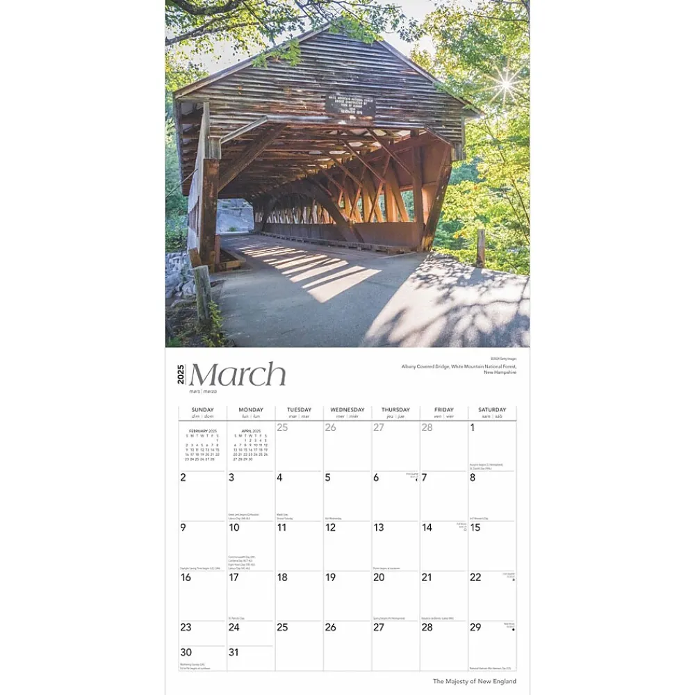 2025 Calendars|BrownTrout 2025 The Majesty of New England 12" x 12" Monthly Square Wall Calendar (9781975475178)