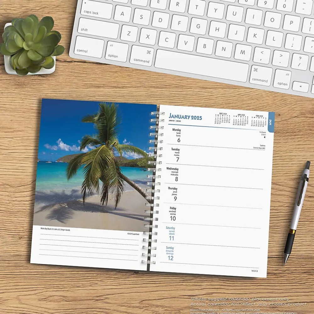2025 Planners|BrownTrout 2025 Tropical Islands 6" x 7.75" Weekly Engagement Planner, Paper Cover, Multicolored (9781975473266)