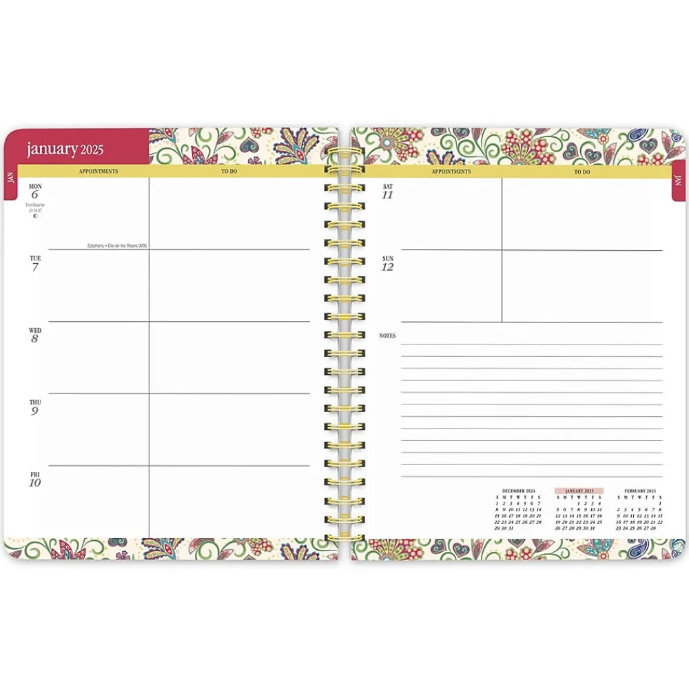 2025 Planners|BrownTrout 2025 Tuscan Delight 6" x 7.75" Weekly Desk Planner, Paper Cover, Multicolored (9781975480615)