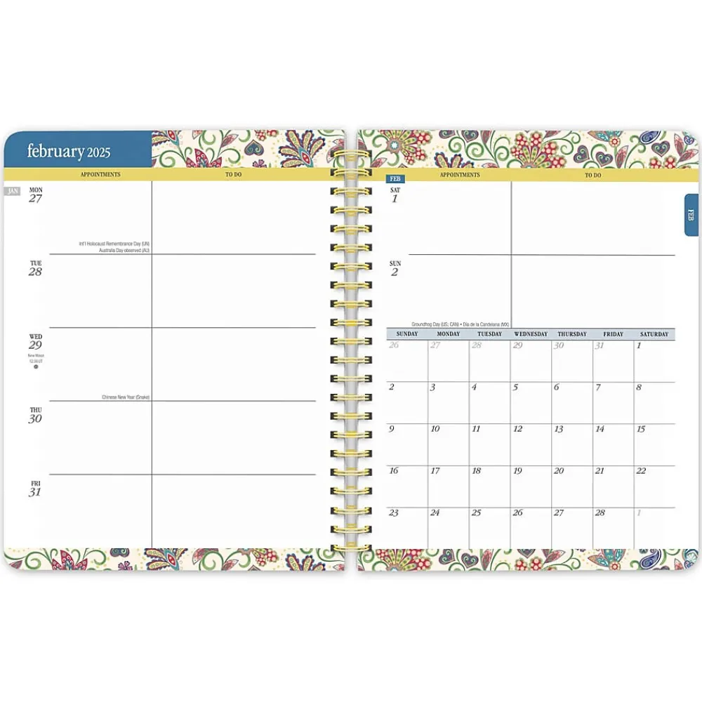2025 Planners|BrownTrout 2025 Tuscan Delight 6" x 7.75" Weekly Desk Planner, Paper Cover, Multicolored (9781975480615)