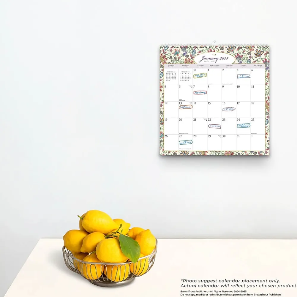 2025 Calendars|BrownTrout 2025 Tuscan Delight 12" x 12" Monthly Wire-O Wall Calendar (9781975478513)