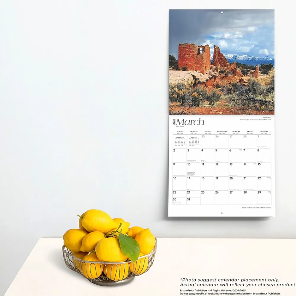 2025 Calendars|BrownTrout 2025 Utah National Parks & Monuments 12" x 12" Monthly Square Wall Calendar (9781975476069)