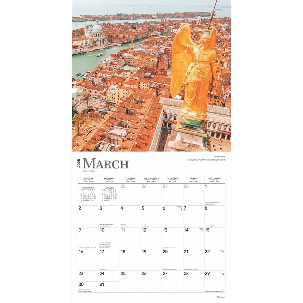 2025 Calendars|BrownTrout 2025 Venice 12" x 12" Monthly Wall Calendar (9781975476311)