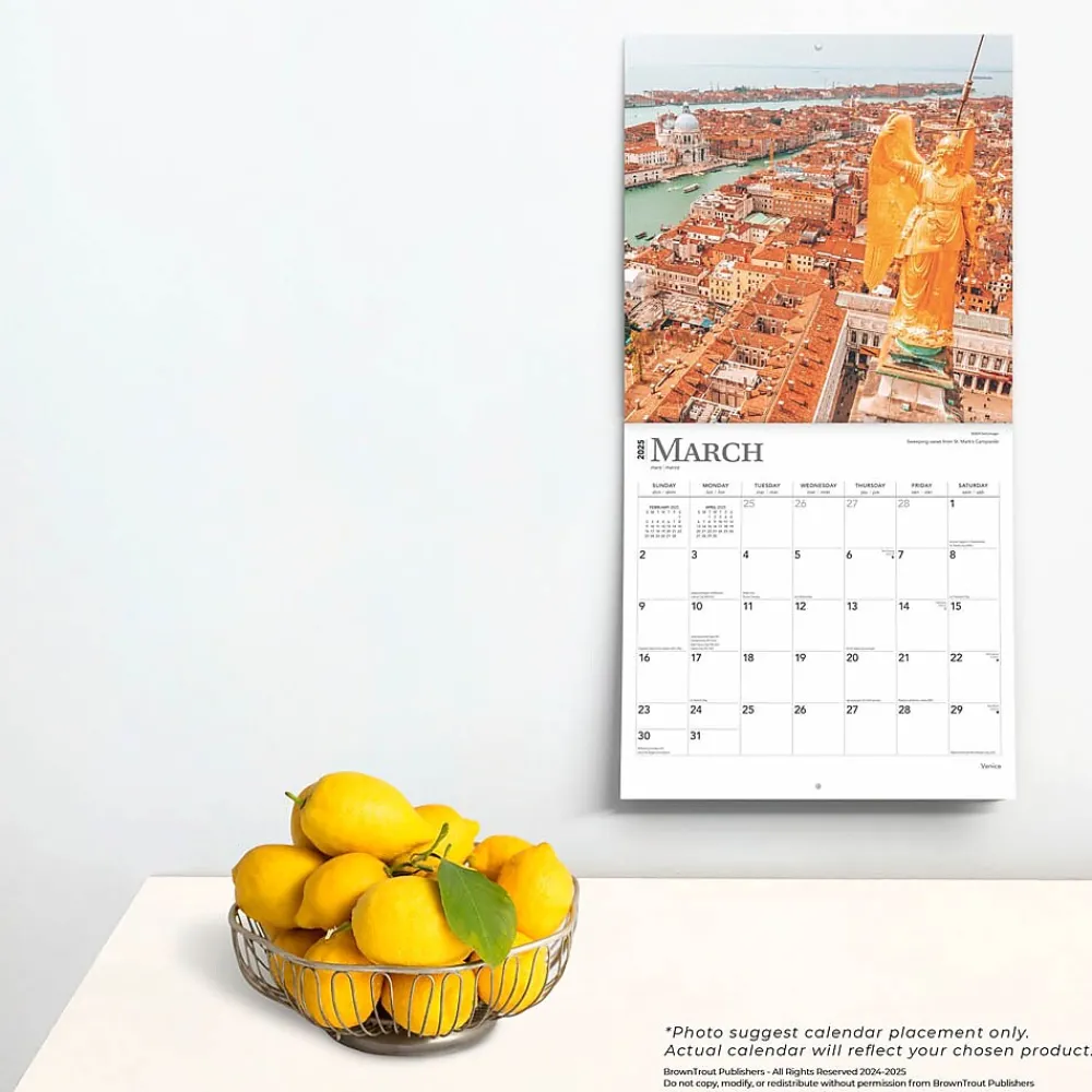 2025 Calendars|BrownTrout 2025 Venice 12" x 12" Monthly Wall Calendar (9781975476311)
