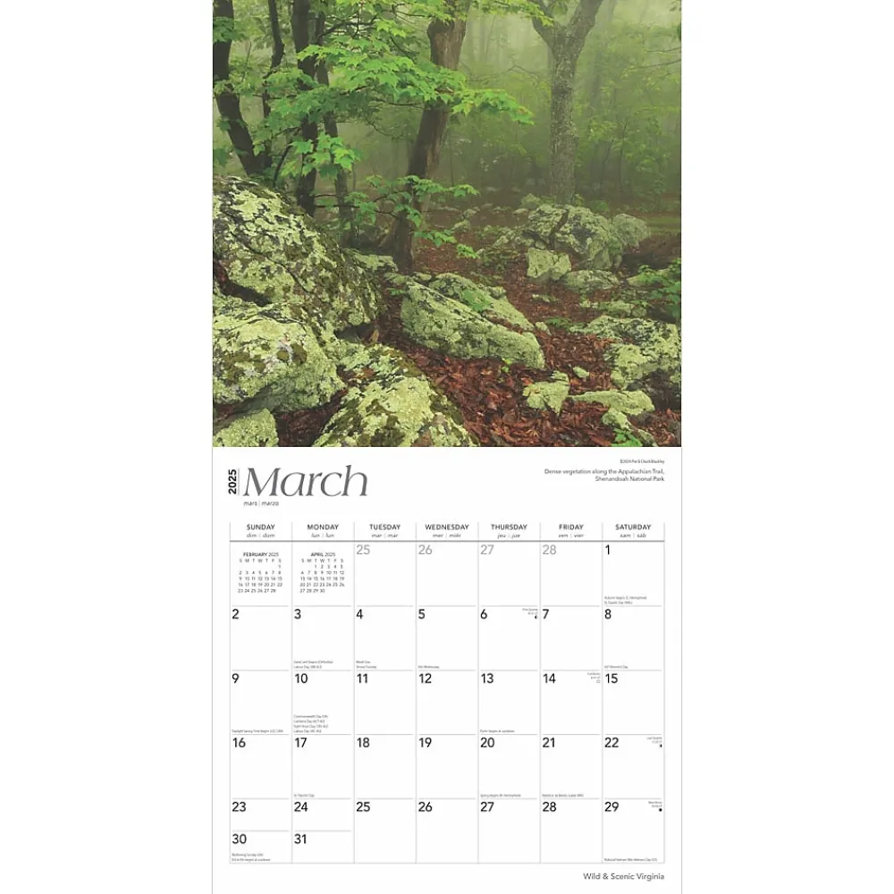 2025 Calendars|BrownTrout 2025 Virginia Wild & Scenic 12" x 12" Monthly Wall Calendar (9781975475864)