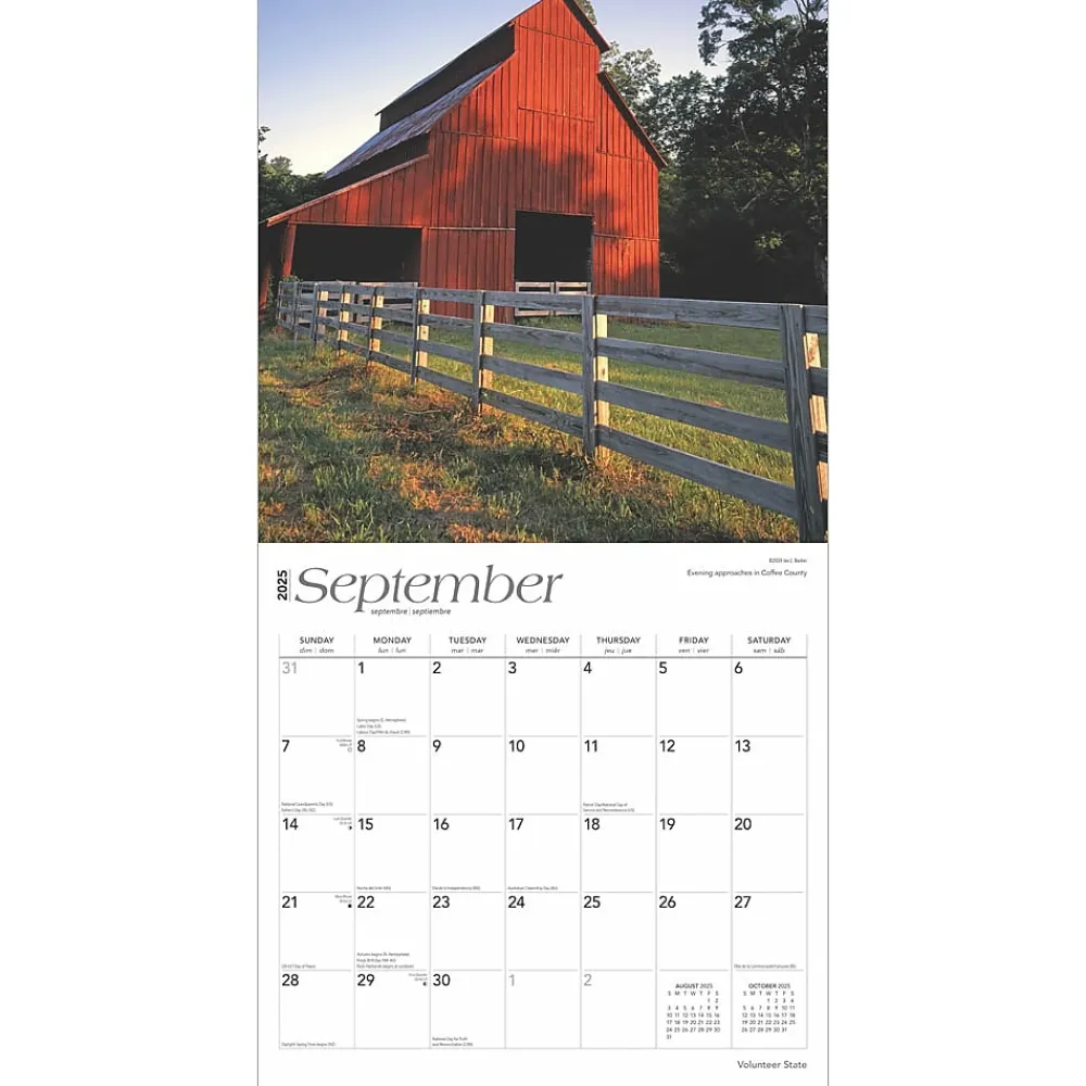 2025 Calendars|BrownTrout 2025 Volunteer State Tennessee Places 12" x 12" Monthly Wall Calendar (9781975483067)