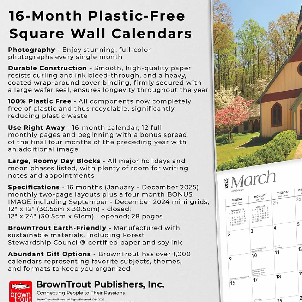 2025 Calendars|BrownTrout 2025 Volunteer State Tennessee Places 12" x 12" Monthly Wall Calendar (9781975483067)
