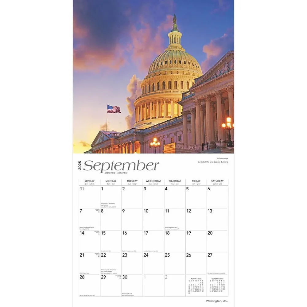2025 Calendars|BrownTrout 2025 Washington D.C. 12" x 12" Monthly Wall Calendar (9781975475888)