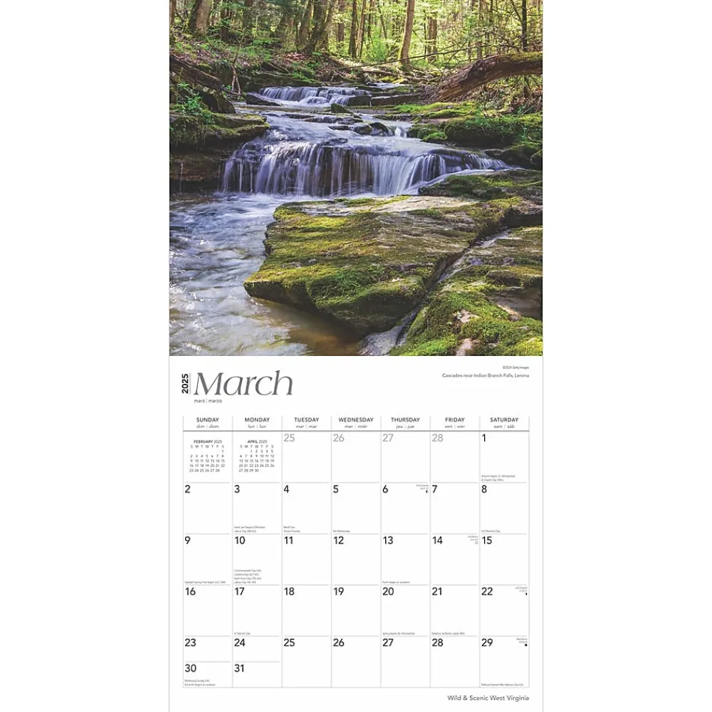2025 Calendars|BrownTrout 2025 West Virginia Wild & Scenic 12" x 12" Monthly Wall Calendar (9781975475918)