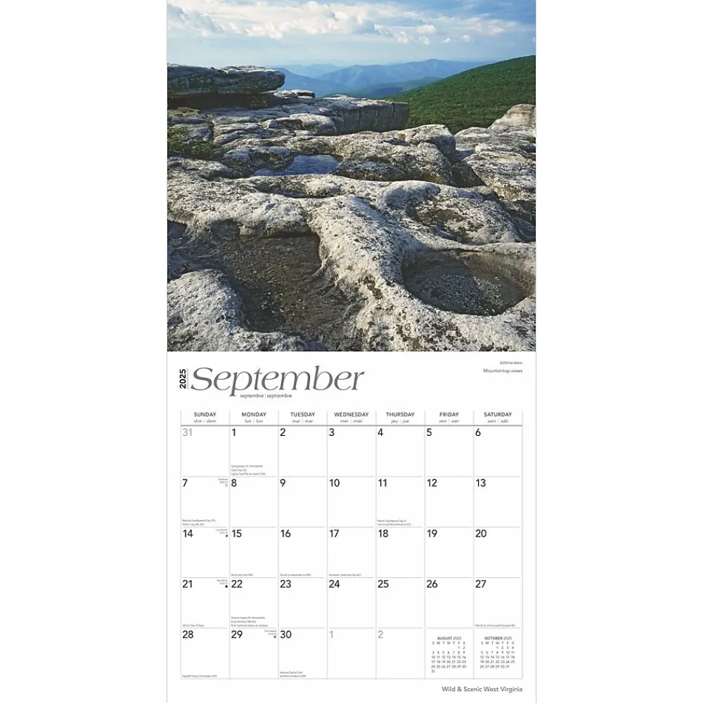 2025 Calendars|BrownTrout 2025 West Virginia Wild & Scenic 12" x 12" Monthly Wall Calendar (9781975475918)