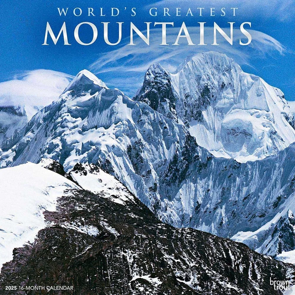 2025 Calendars|BrownTrout 2025 World's Greatest Mountains 12" x 12" Monthly Square Wall Calendar (9781975475338)