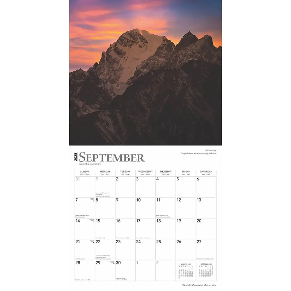 2025 Calendars|BrownTrout 2025 World's Greatest Mountains 12" x 12" Monthly Square Wall Calendar (9781975475338)
