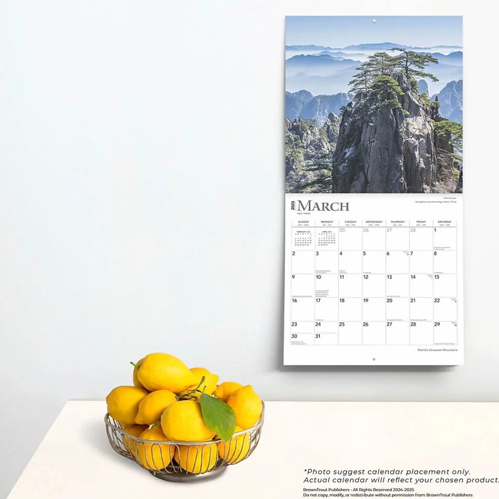 2025 Calendars|BrownTrout 2025 World's Greatest Mountains 12" x 12" Monthly Square Wall Calendar (9781975475338)