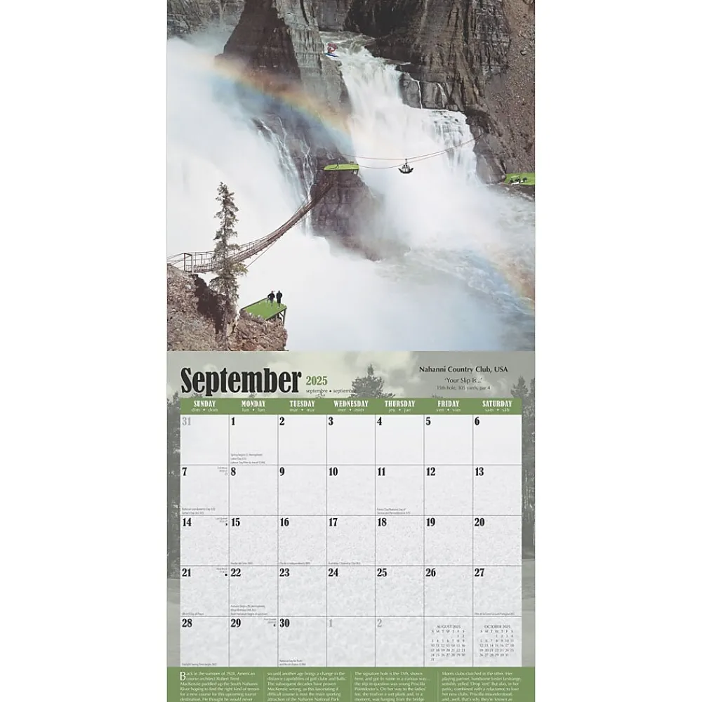 2025 Calendars|BrownTrout 2025 World's Toughest Golf Holes 12" x 24" Monthly Square Wall Calendar, (9781975479855)