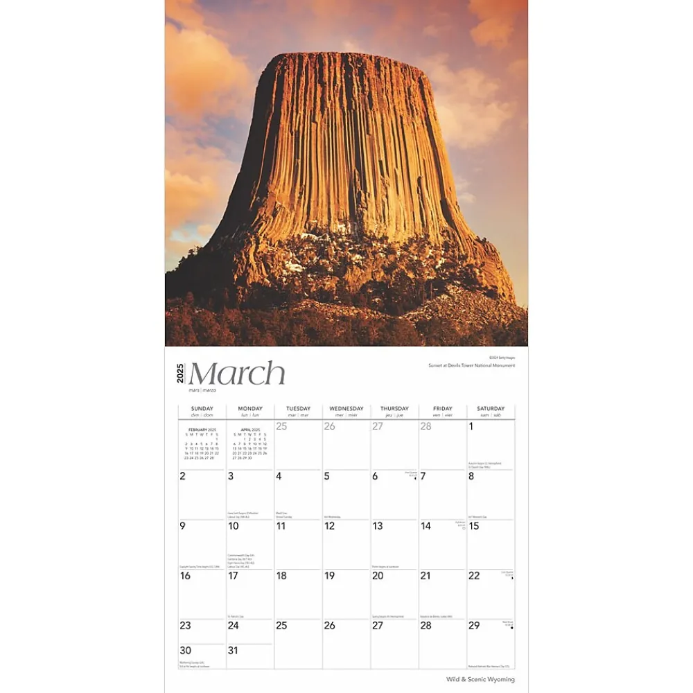 2025 Calendars|BrownTrout 2025 Wyoming Wild & Scenic 12" x 12" Monthly Wall Calendar (9781975475987)