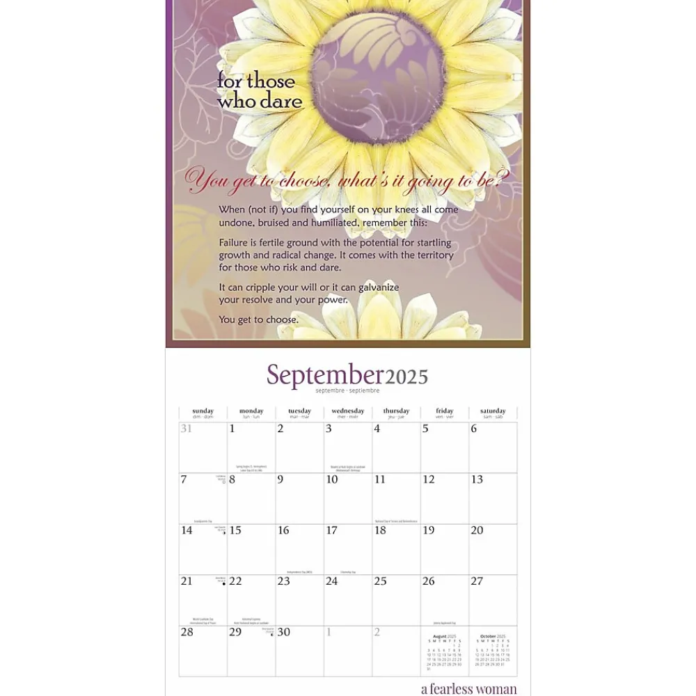 2025 Calendars|BrownTrout 2025 Brush Dance A Fearless Woman 12" x 24" Monthly Square Wall Calendar, (9781975481247)