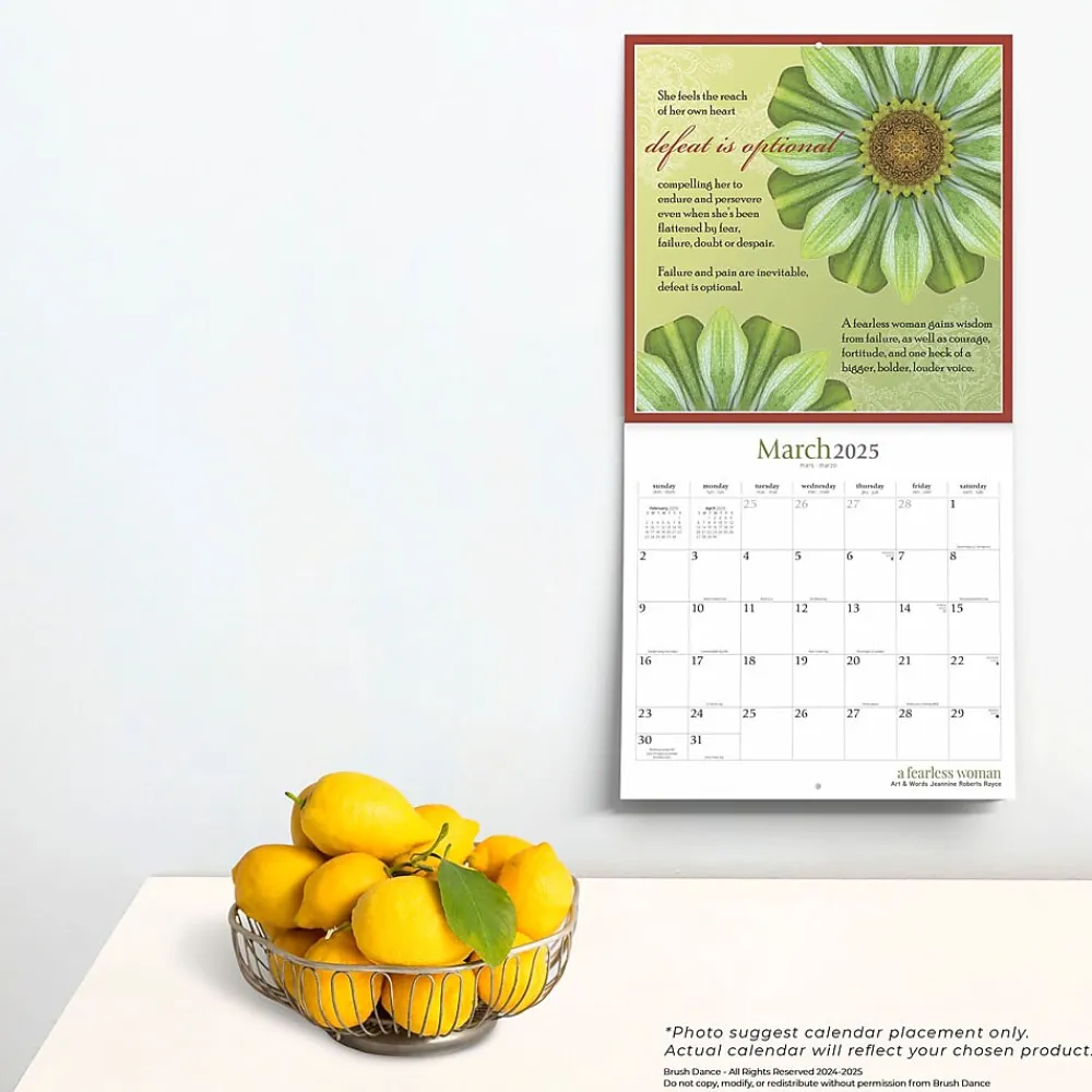 2025 Calendars|BrownTrout 2025 Brush Dance A Fearless Woman 12" x 24" Monthly Square Wall Calendar, (9781975481247)