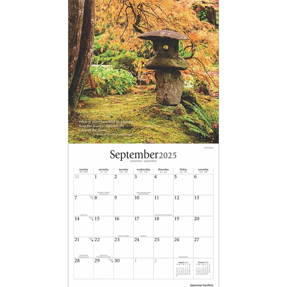 2025 Calendars|Brush Dance 2025 Japanese Gardens 12" x 12" Monthly Wall Calendar (9781975478582)