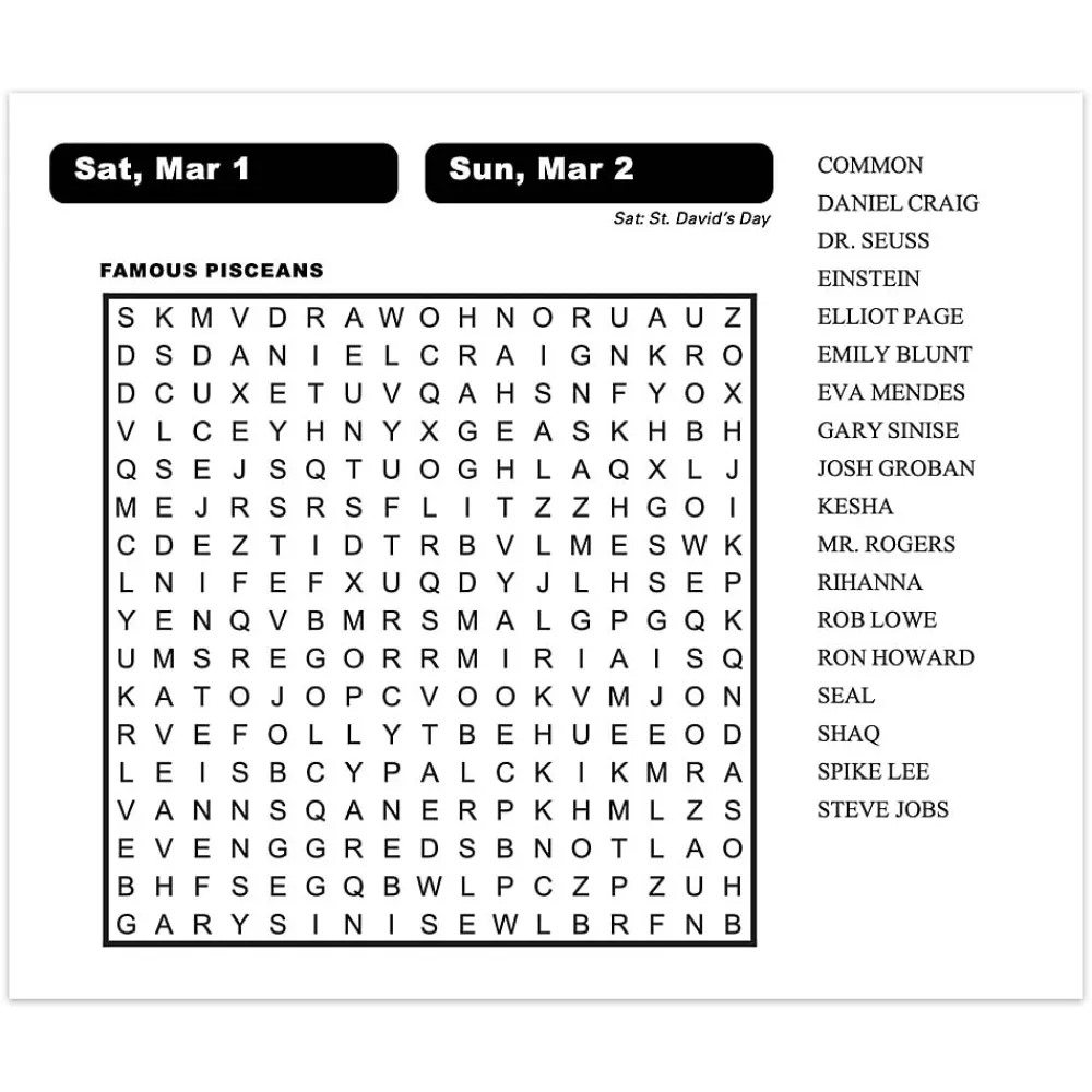 2025 Calendars|Cal Ink 2025 Word Search 6" x 5" Day-to-Day Desktop Box Calendar (9781645915911)