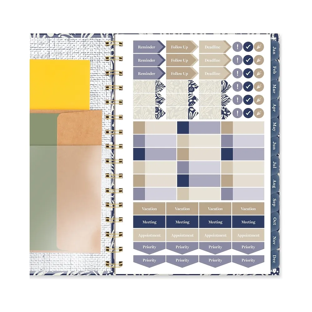 2025 Planners|Cambridge 2025 Blockprint 5.5" x 8.5" Weekly & Monthly Planner, Hardcover, Blue (1724-200-25)
