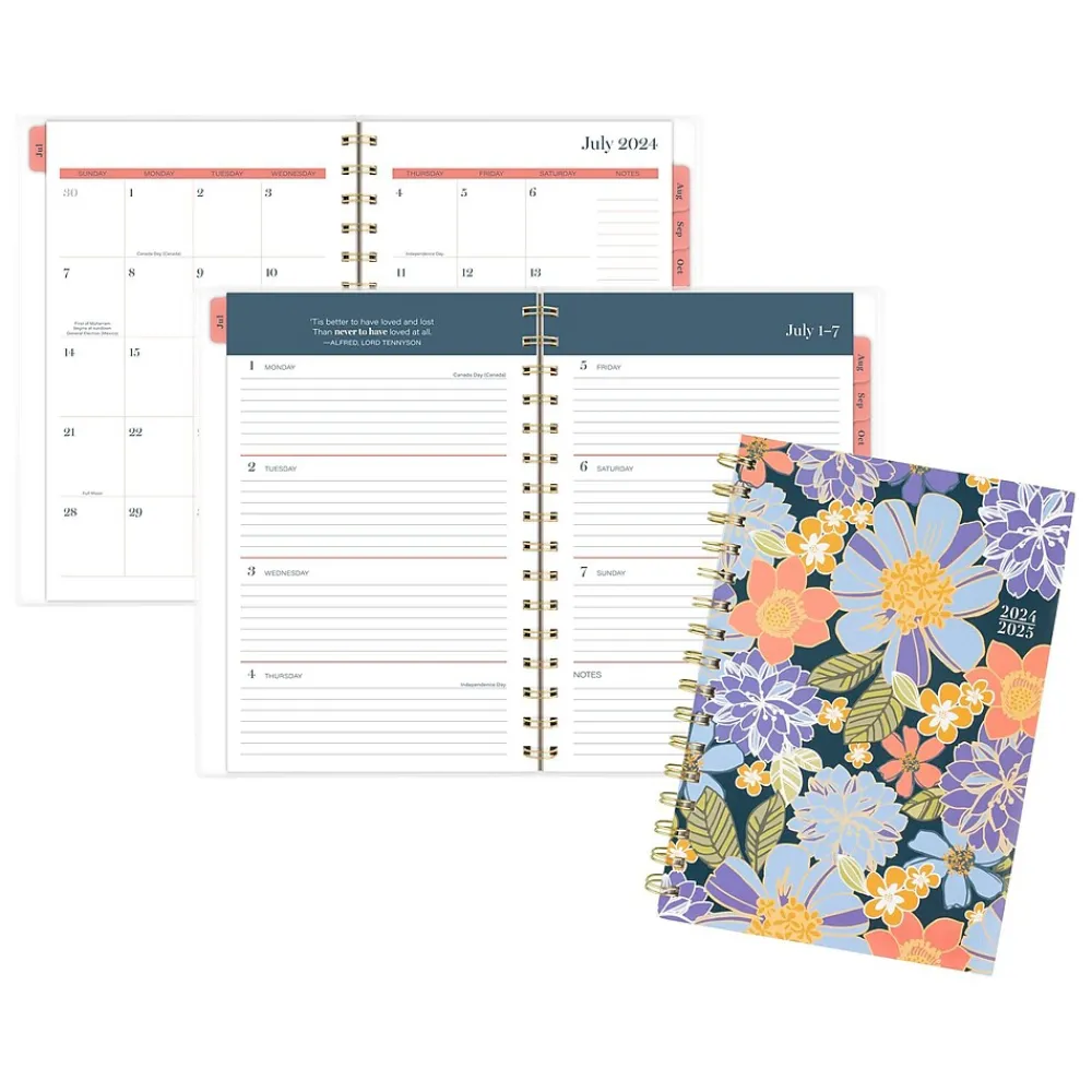 Academic Planners|Cambridge 2024-2025 Bridgette 5.5" x 8.5" Academic Weekly & Monthly Planner, Poly Cover, Multicolor (1712-200A-25)
