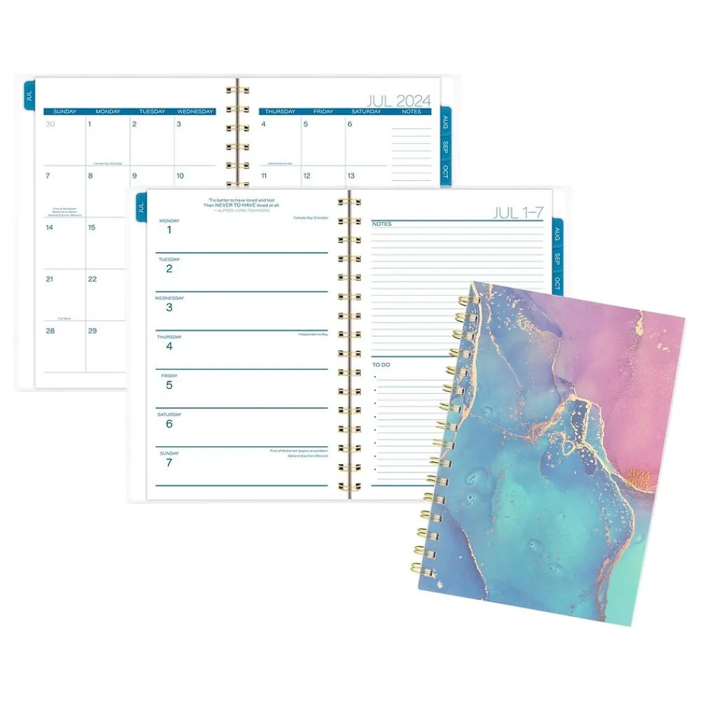 Academic Planners|Cambridge 2024-2025 Chromatic 5.5" x 8.5" Academic Weekly & Monthly Planner, Poly Cover, Multicolor (1715-200A-25)