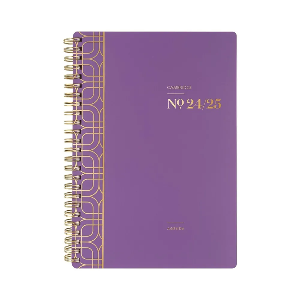 Academic Planners|Cambridge 2024-2025 WorkStyle Balance 5.5" x 8.5" Academic Weekly & Monthly Planner, Poly Cover, Purple Swirl