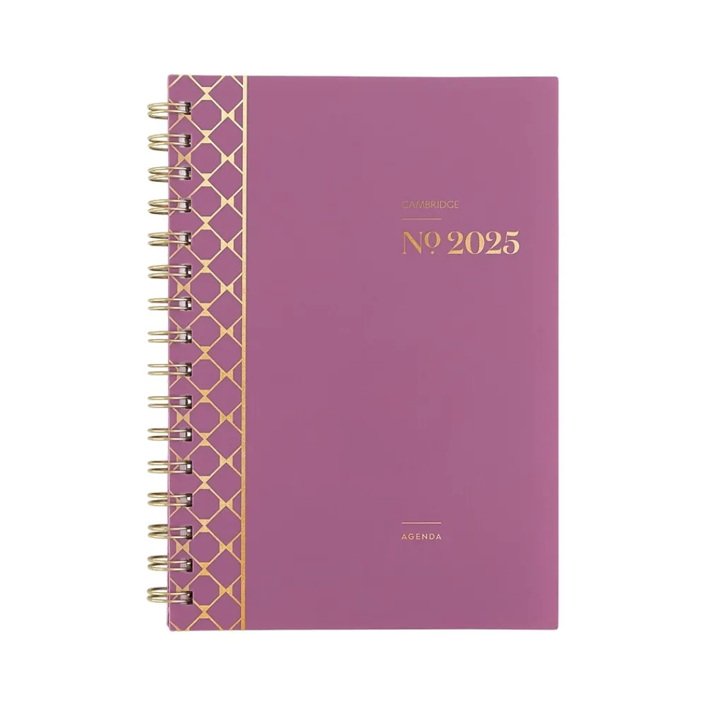 2025 Planners|Cambridge 2025 WorkStyle Balance 5.5" x 8.5" Weekly & Monthly Planner, Poly Cover, Red Violet/Gold (1606-200-59-25)