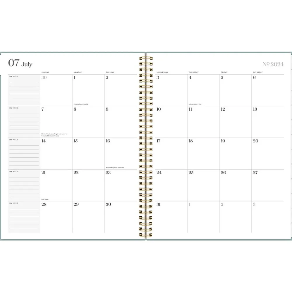 Academic Planners|Cambridge 2024-2025 WorkStyle Classic 8.5" x 11" Academic Weekly & Monthly Planner, Poly Cover, Mellow Frost
