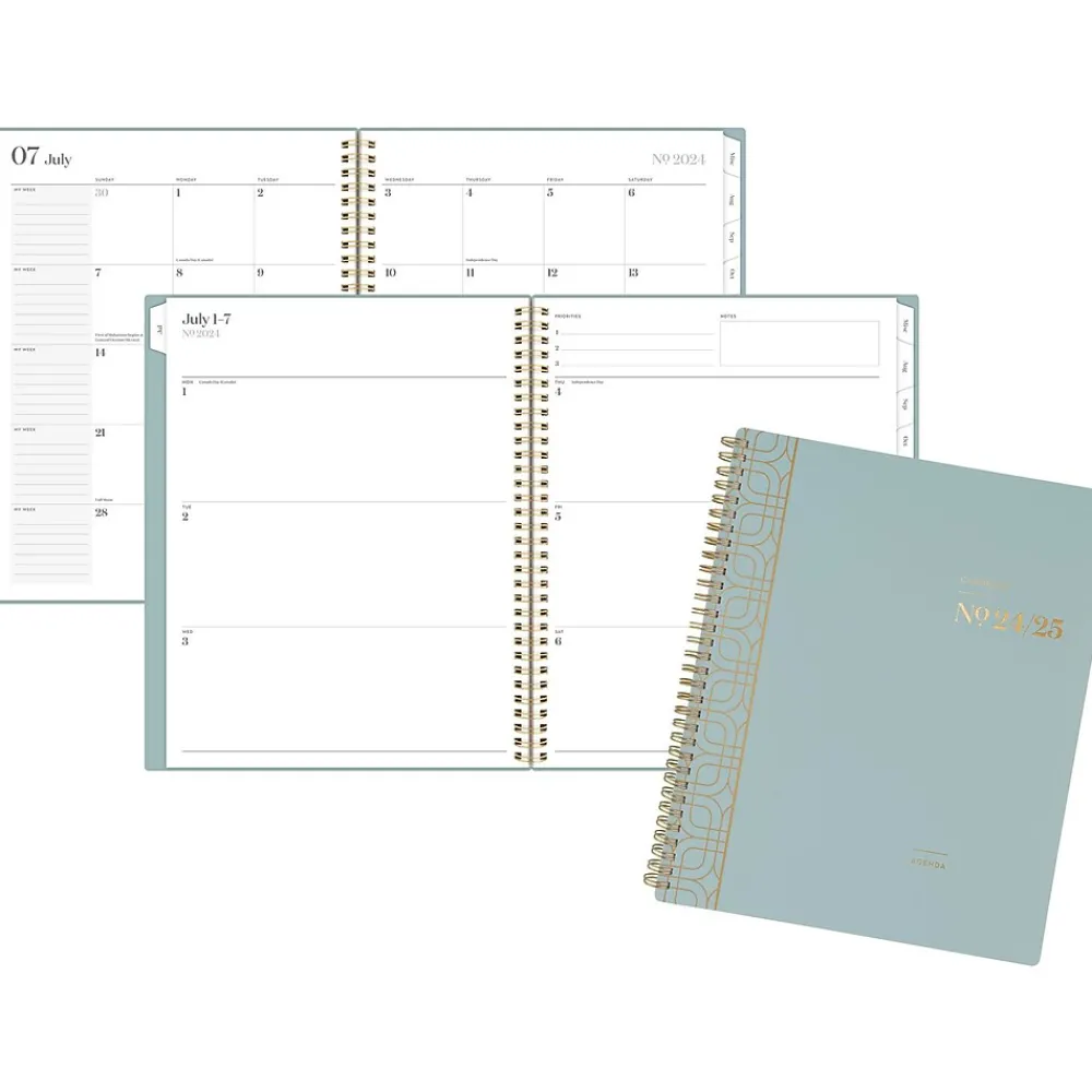 Academic Planners|Cambridge 2024-2025 WorkStyle Classic 8.5" x 11" Academic Weekly & Monthly Planner, Poly Cover, Mellow Frost