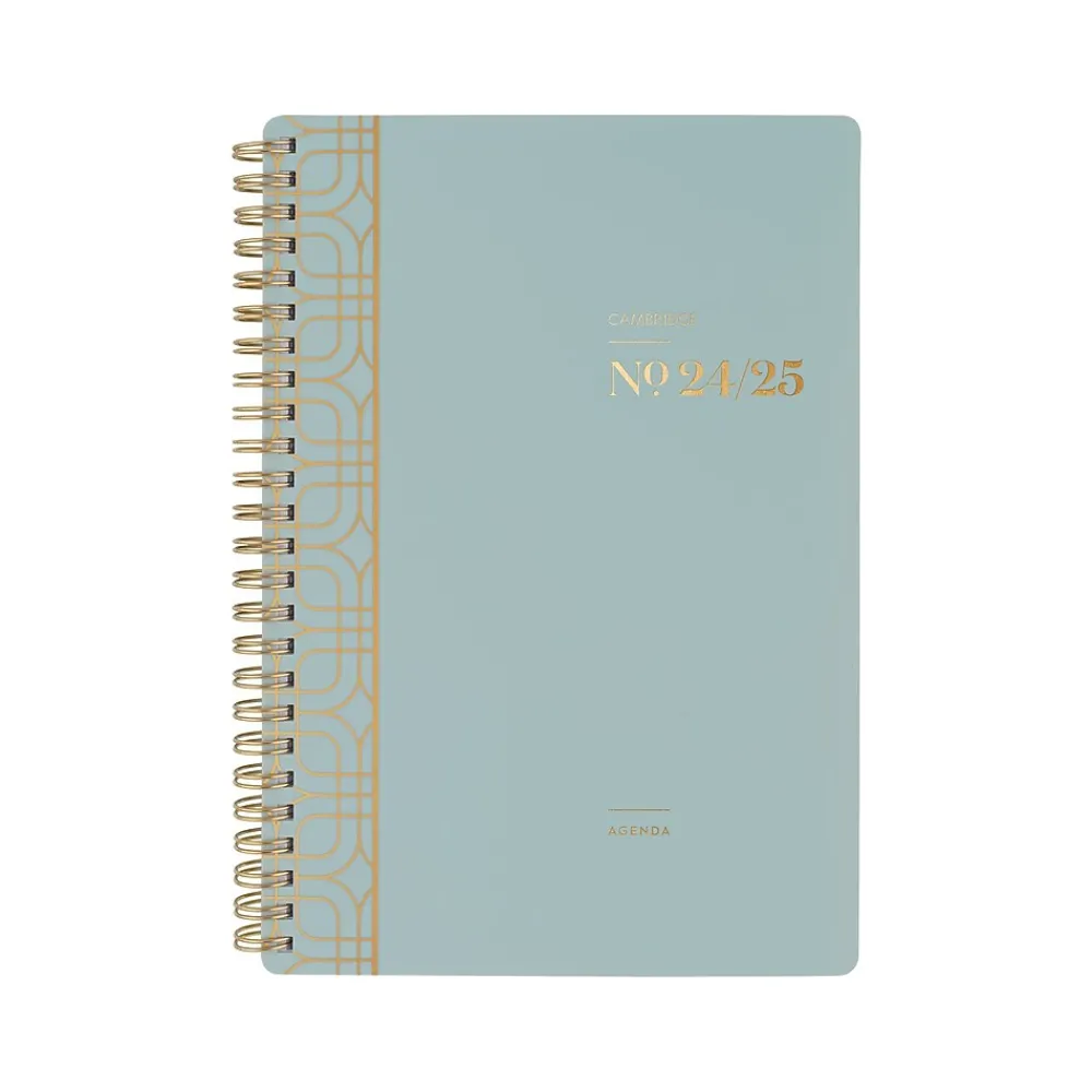 Academic Planners|Cambridge 2024-2025 WorkStyle Classic 5.5" x 8.5" Academic Weekly & Monthly Planner, Plastic Cover, Mellow Frost