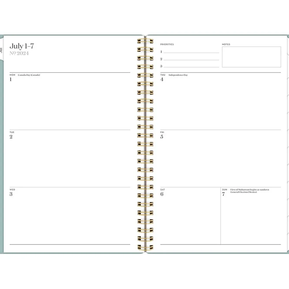 Academic Planners|Cambridge 2024-2025 WorkStyle Classic 5.5" x 8.5" Academic Weekly & Monthly Planner, Plastic Cover, Mellow Frost