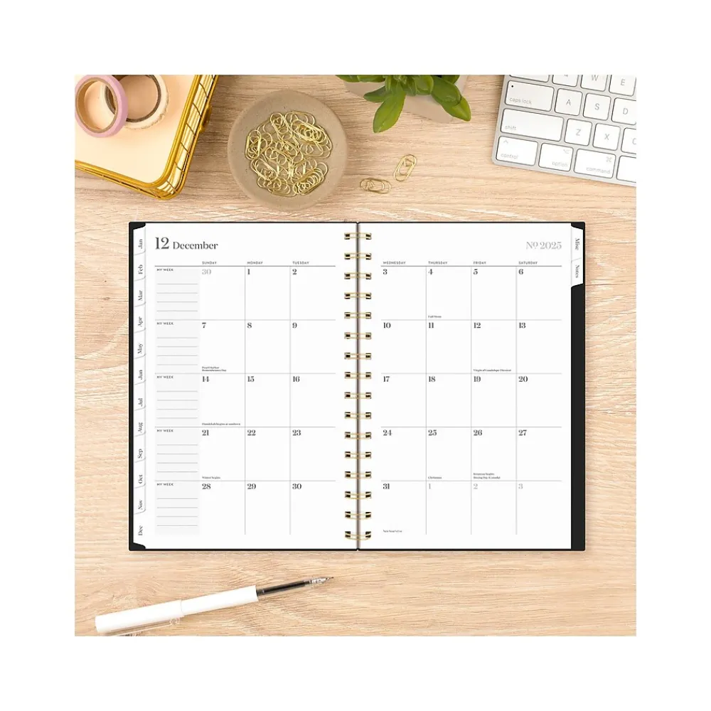 2025 Planners|Cambridge 2025 WorkStyle Classic 5.5" x 8.5" Weekly & Monthly Planner, Poly Cover, Black/Gold (1606-200-05-25)