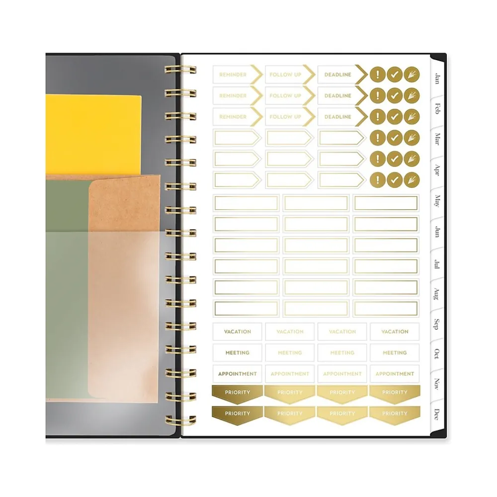 2025 Planners|Cambridge 2025 WorkStyle Classic 5.5" x 8.5" Weekly & Monthly Planner, Poly Cover, Black/Gold (1606-200-05-25)