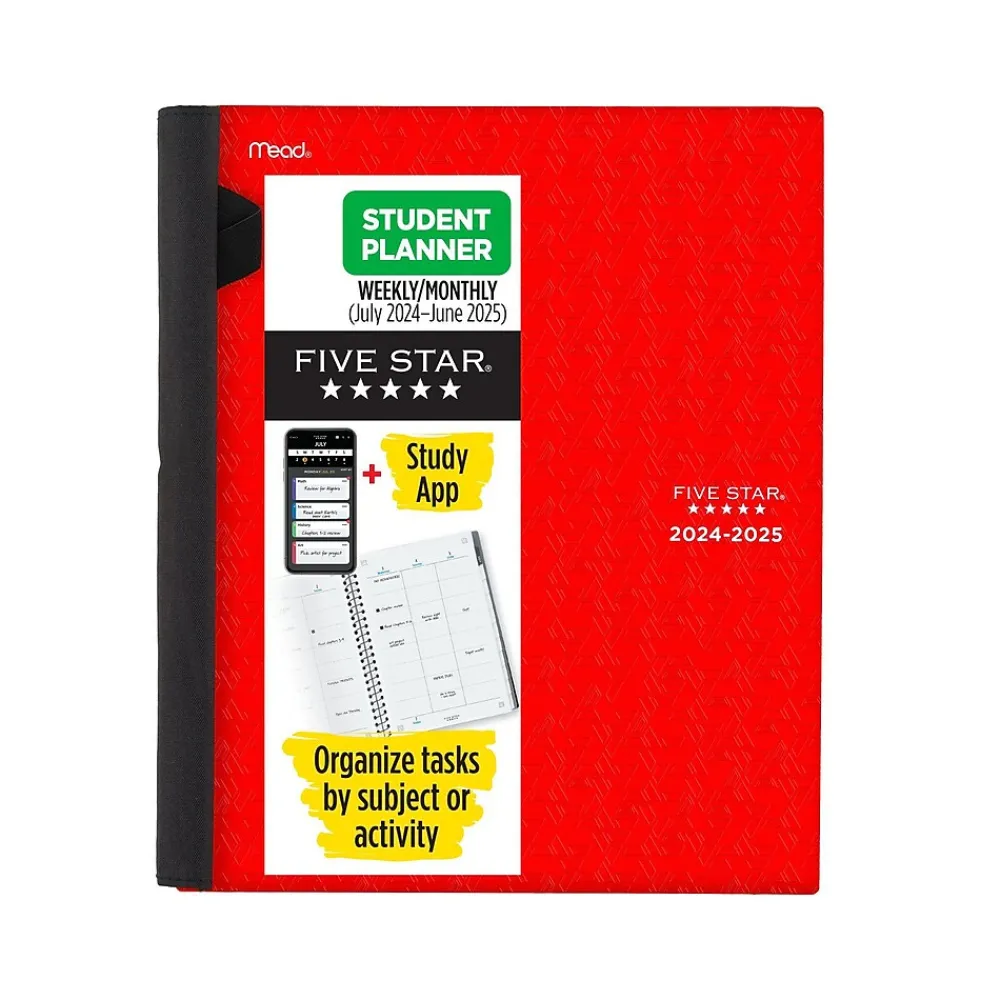 Academic Planners|Five Star 2024-2025 Advance 8.5" x 11" Academic Weekly & Monthly Planner, Poly Cover, Assorted Colors (CAW659-00-25)