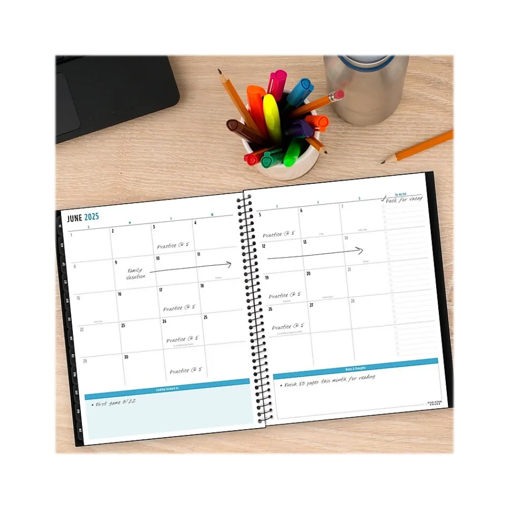 Academic Planners|Five Star 2024-2025 Advance 8.5" x 11" Academic Weekly & Monthly Planner, Poly Cover, Assorted Colors (CAW659-00-25)