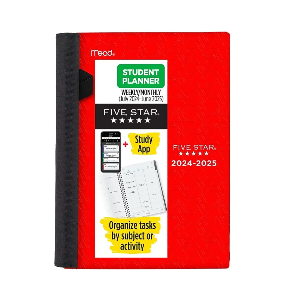 Academic Planners|Five Star 2024-2025 Advance 5.5" x 8.5" Academic Weekly & Monthly Planner, Poly Cover, Assorted Colors (CAW459-00-25)