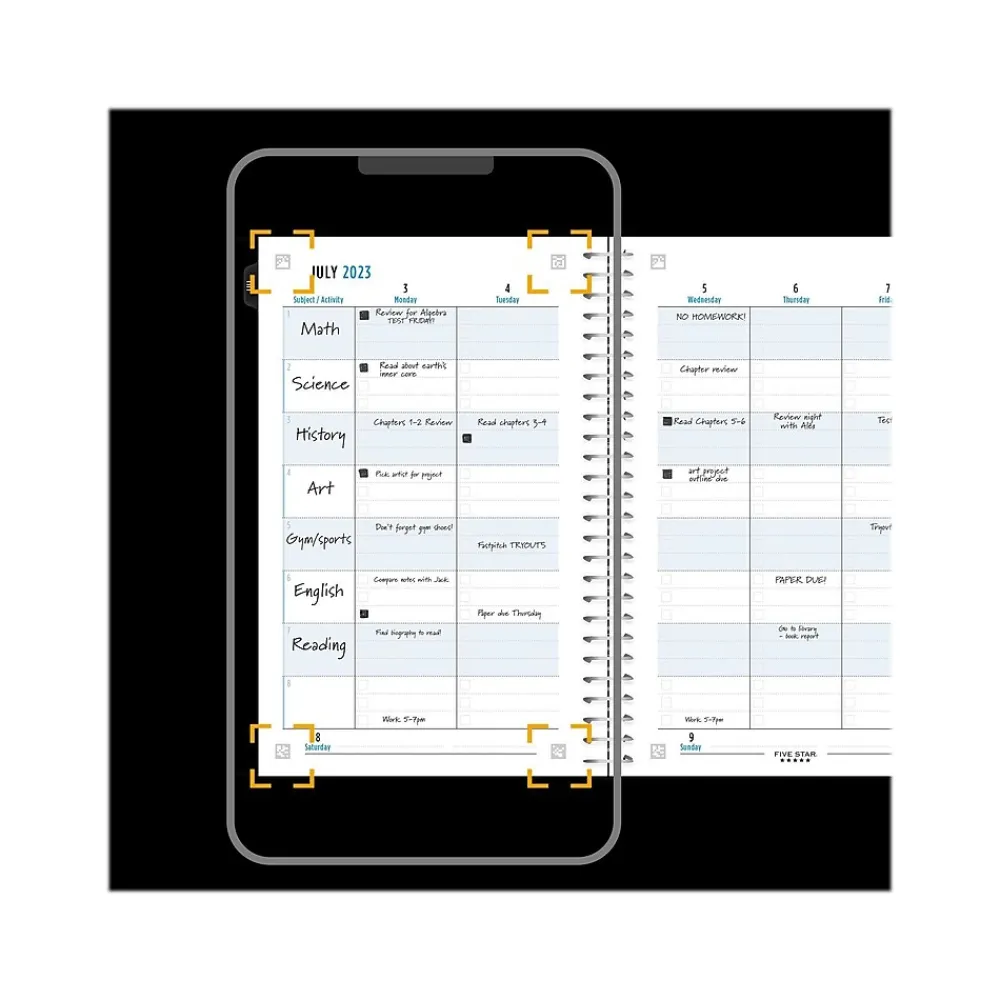 Academic Planners|Five Star 2024-2025 Advance 5.5" x 8.5" Academic Weekly & Monthly Planner, Poly Cover, Assorted Colors (CAW459-00-25)