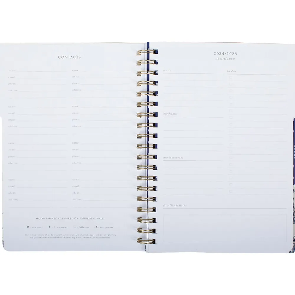 Academic Planners|Fringe 2024-2025 Chinoiserie 7.5" x 10.25" Academic Weekly & Monthly Planner, Paper Cover, White/Navy Blue (529301FSC)